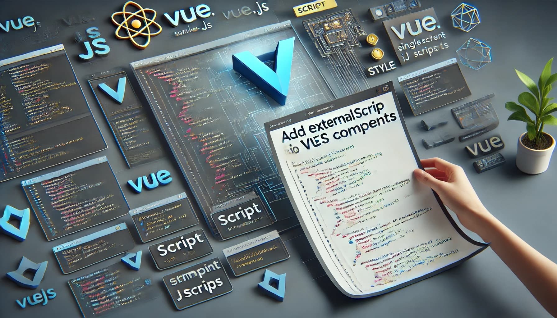 How to add external script to Vue.js component